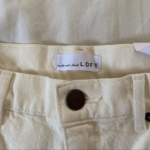 LOFT White High-Waisted Straight Jeans - Picture 2 of 10